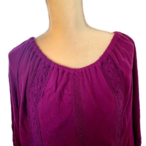 Lane Bryant Purple Wide Neck Lace Accents Dress Plus Size 22/24 - Picture 2 of 5